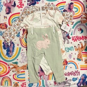 3 piece carter’s baby 6-9 months Adorable Bunny Baby Outfit Set